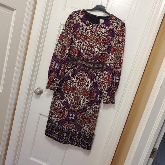 Chico's Medallion Print Sheath Dress Multicolored Size 8/10 = 1 - Picture 10 of 14